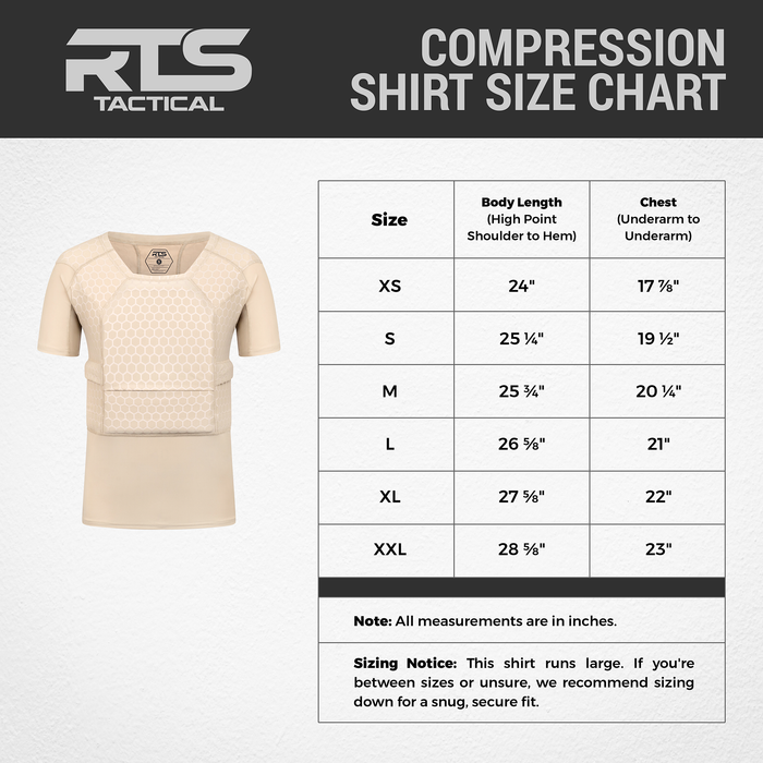 RTS Tactical Level IIIA/HG2 Body Armor Compression Shirt